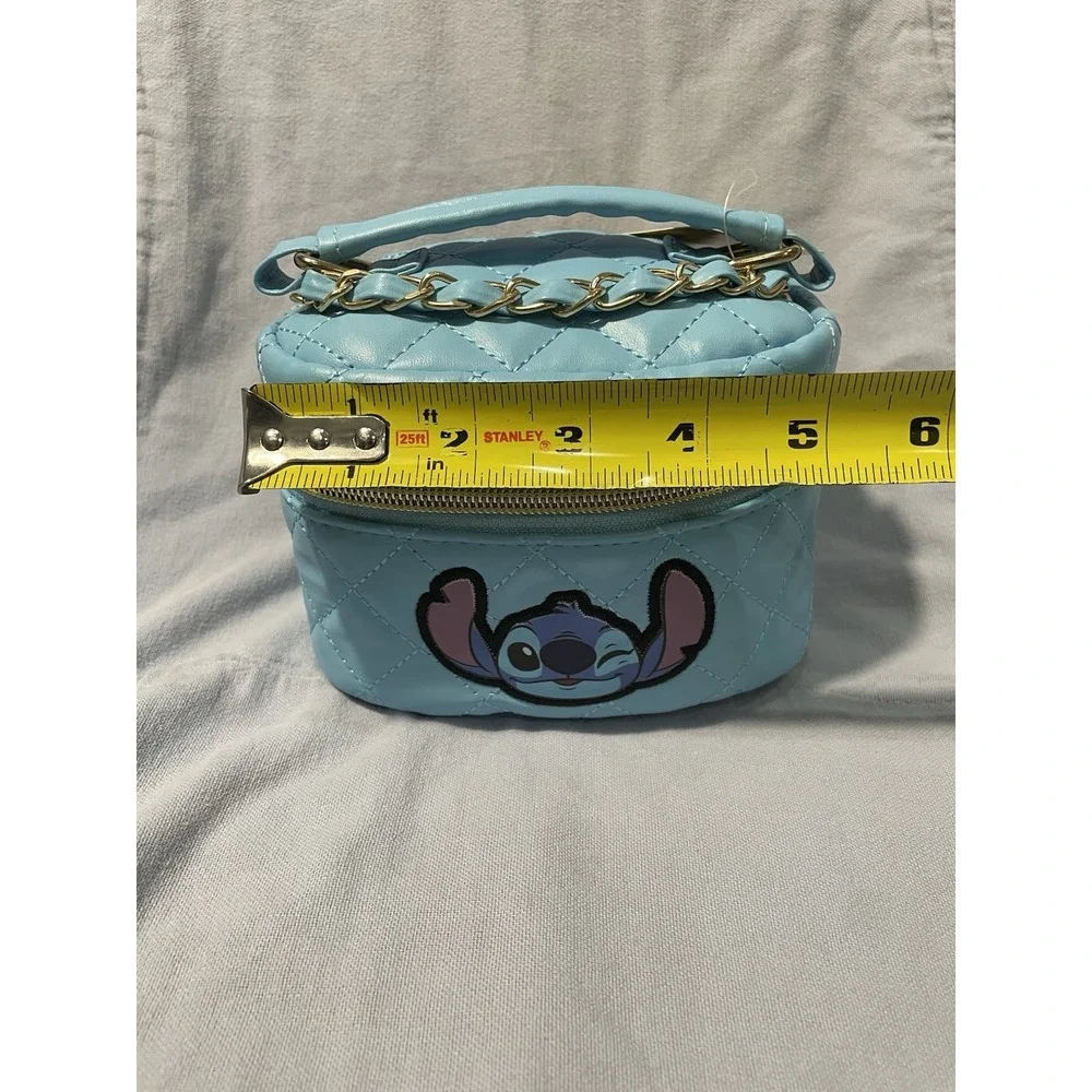 NEW Disney Stitch Blue Makeup Box Quilt-Like Mini Purse - Lip‎ Gloss - Hair Bows